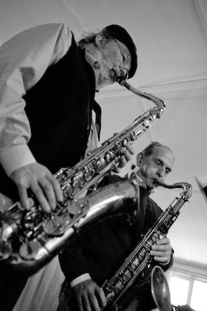 Don Weller and Bobby Wellins recording the album Nine Songs for Trio Records