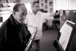 Bobby Wellins recording the album with Gary Kavanagh "Joyspring - the music of Clifford Brown"